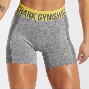 Gymshark Women's Gray and Yellow Athletic Shorts